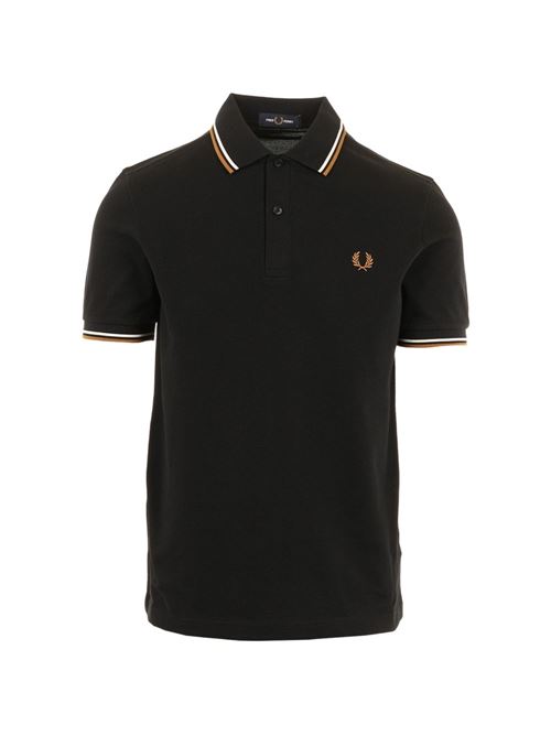 Polo uomo M3600 manica corta nero/beige FRED PERRY | M3600P69